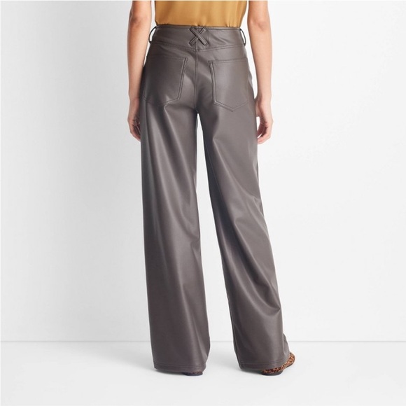 Women's Mid-Rise Wide Leg Faux Leather
Pants - Future Collective Dark Gray new - Picture 2 of 11